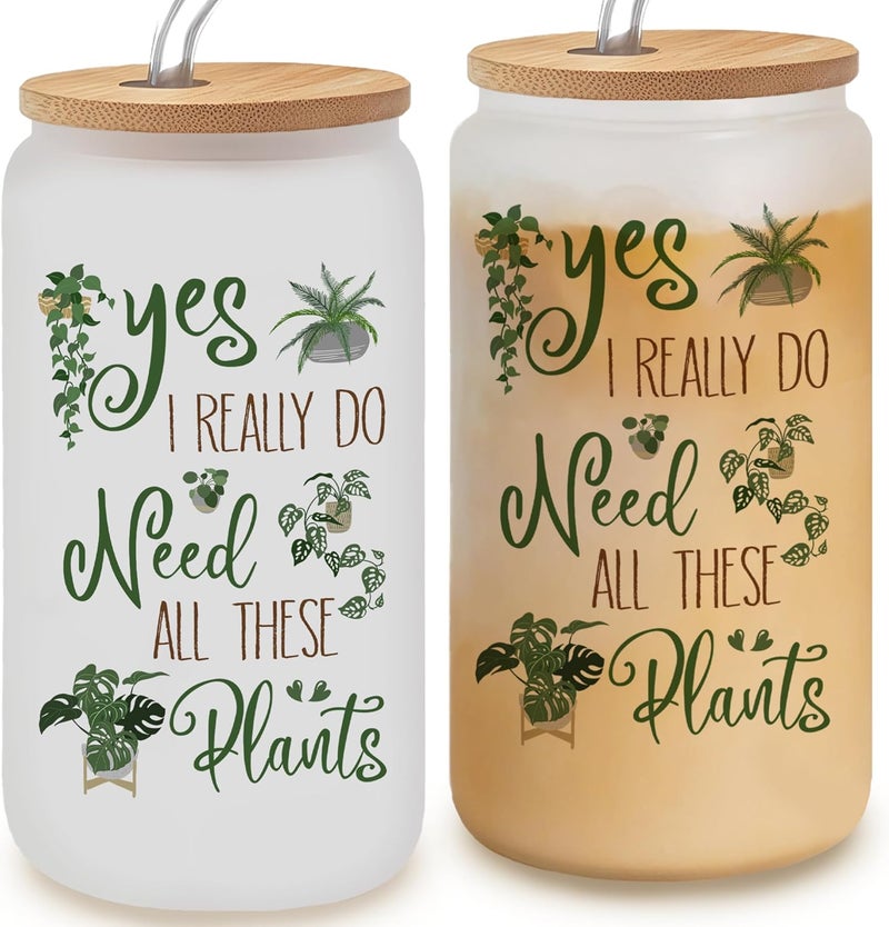 Vivulla68 Mothers Day Gift for Plant Lover  Plant Glass Cup Gardening Coffee Mug for Mom Dad Garden Lover Garden Crazy Plants Lady Gifts Unique Present for Women Men Gardener on Birthday Christmas - Image 1