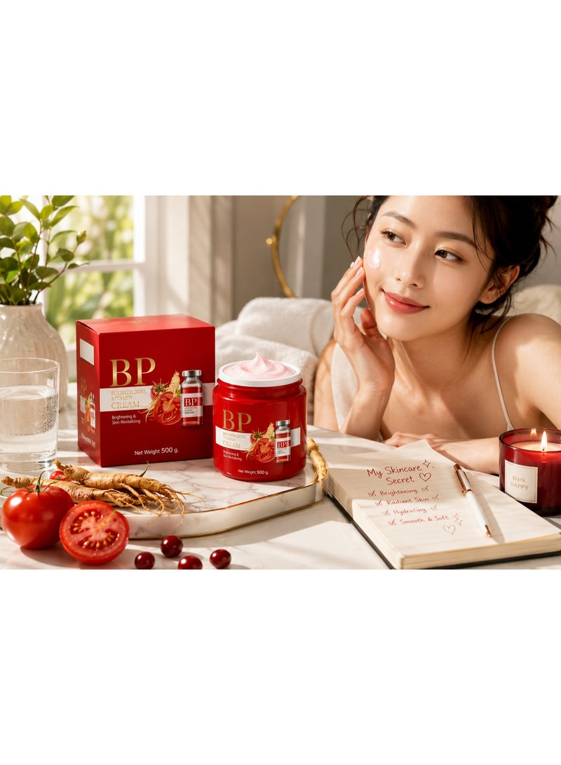 BP Booster Dose Vitamin Cream Hydrating Brightening Cream with Tomato Extract Collagen Niacinamide for Dry Dull Uneven Skin Tone 500g - Image 5