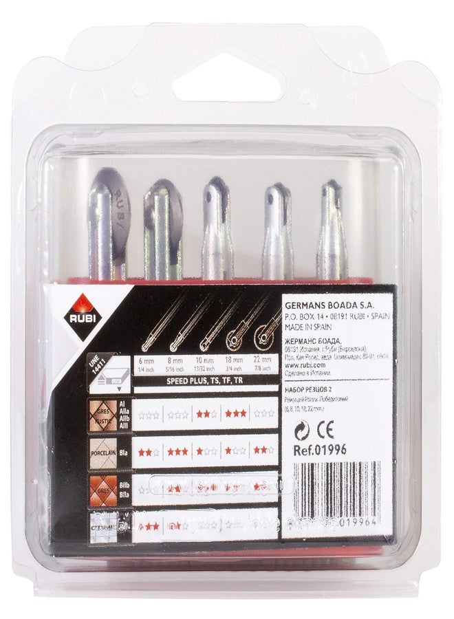 Rubi Tools 5 pcs Wheel Kit TS-MAX,TR-Magnet,Speed-Magnet Tile Cutter (1/4 inch 6mm,5/16 inch 8mm,13/32 inch 10mm,3/4 inch 18mm,7/8 inch 22mm),01969 - Image 3
