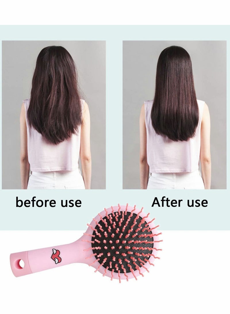 Excefore Hair Brush with Mirror, Anti-Static Hair Brush Cartoon Hair Detangler - Image 2