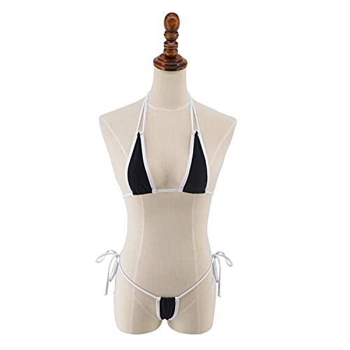 SHERRYLO Hot Micro Bikini Mini G-String Thong Bathing Suits Women Swimwear Black White - Image 4