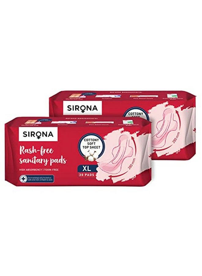 Sirona Rash Free Sanitary Pads For Women Xl 60 Napkins  - Image 2
