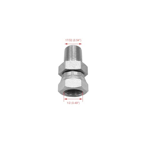 BEITERSTOE 4PACK 14040404 Hydraulic Hose Adapter Fitting 14 Male 1418 NPTF 14 Female Swivel 1418 NPSM SAE Straight Pipe Joints Connector Carbon Steel - Image 3