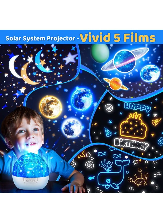 One Fire Star Night Light Projector for Kids,Universe Projection Lamp,Star Projector Cloud Moon Sky Birthday Ocean Galaxy,Romantic Star Sea Birthday Projector Lamp for Bedroom Gift,360°Rotating 5 Sets of - Image 2