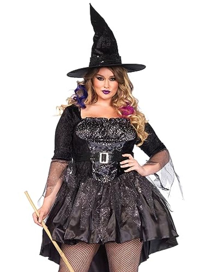 Leg Avenue Womens Plus Size Black Magic Witch Costume, 1X-2X, Black - Image 1