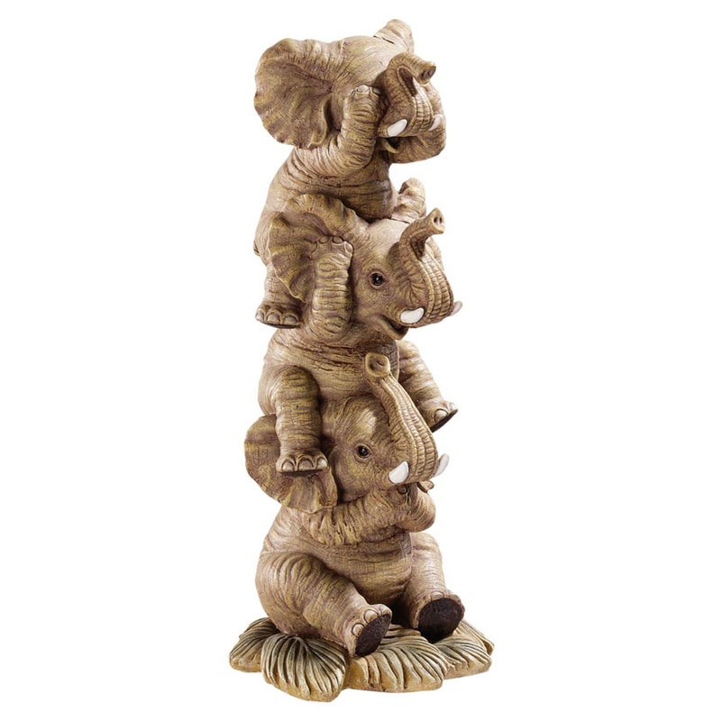 Design Toscano NG33769 HearNo SeeNo SpeakNo Evil Stacked Elephants Collectible Statue SingleMedium
