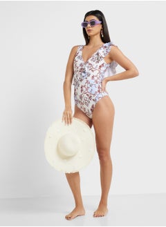 ELLA One Shoulder Ruffled Printed Swimsuit  - Image 1