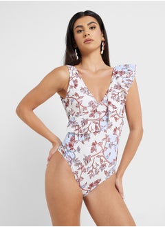 ELLA One Shoulder Ruffled Printed Swimsuit  - Image 4