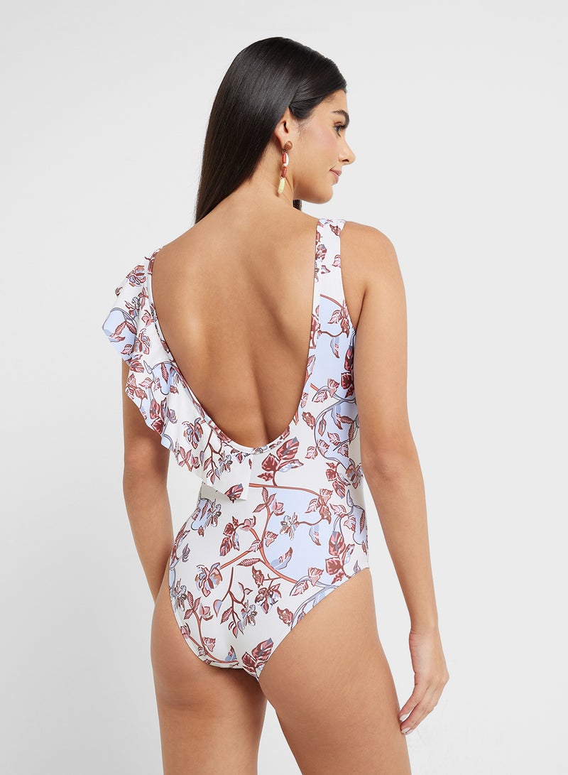 ELLA One Shoulder Ruffled Printed Swimsuit  - Image 2