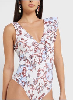 ELLA One Shoulder Ruffled Printed Swimsuit  - Image 3
