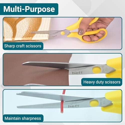 Heff Scissors & Cutter Set of 2 Multipurpose Scissor and 1 Cutter for Office, Home and Students - Image 3
