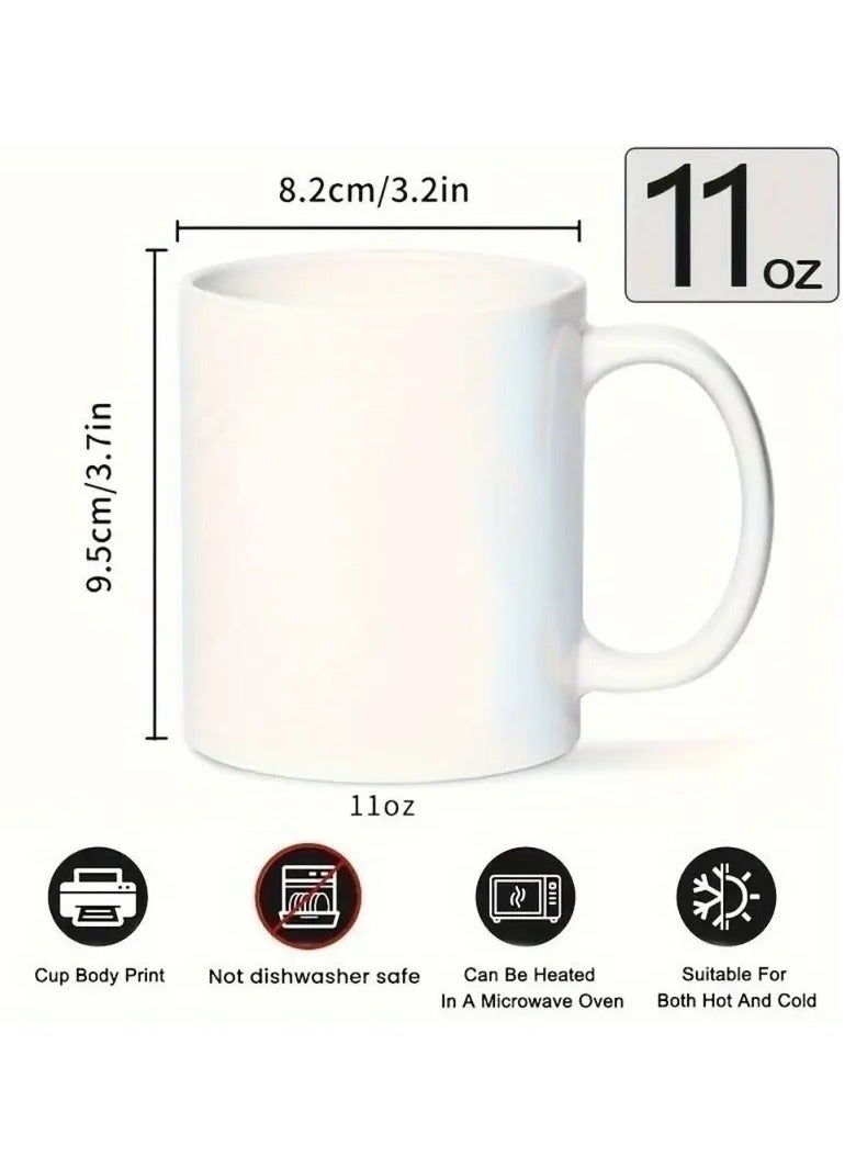 RYN 1pc Humorous Arabic Motivational Ceramic Mug, 11oz Dishwasher Safe Coffee Cup, Unique "Sometimes Try, Sometimes Cry" Themed Gift for Friends/Family, Ideal for Home, Catering, Food Trucks, Restaurants WHITE - Image 2