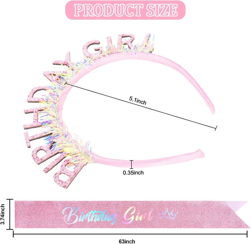 CIEHER Birthday Girl Headband Birthday Crown for Women Girls - Image 4