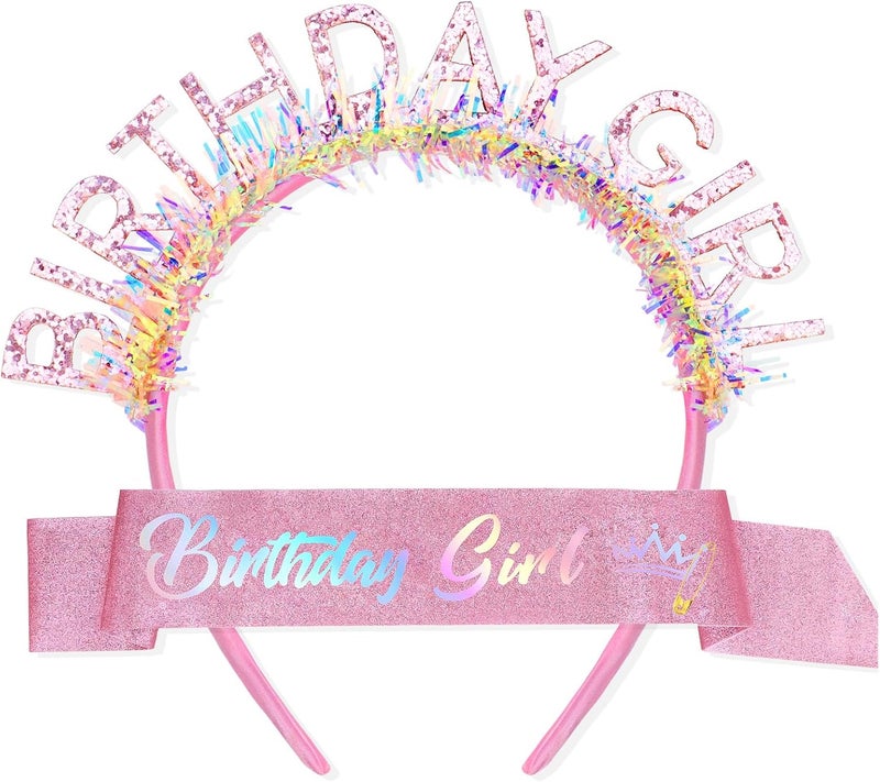 CIEHER Birthday Girl Headband Birthday Crown for Women Girls - Image 1