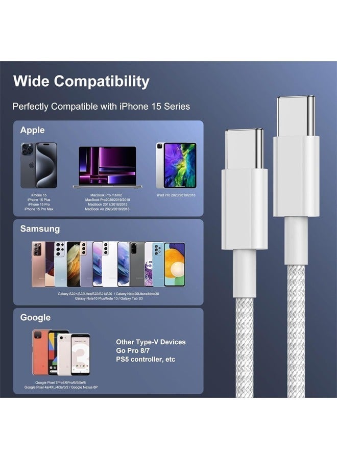 ZapLin 240W USB C to C Super Fast Charging Cable 2M Fabric Thick OD4.5 Durable Stable for iPhone 15/16/17, Samsung, iPad, MacBook u0026 All Type-C Devices - Image 5