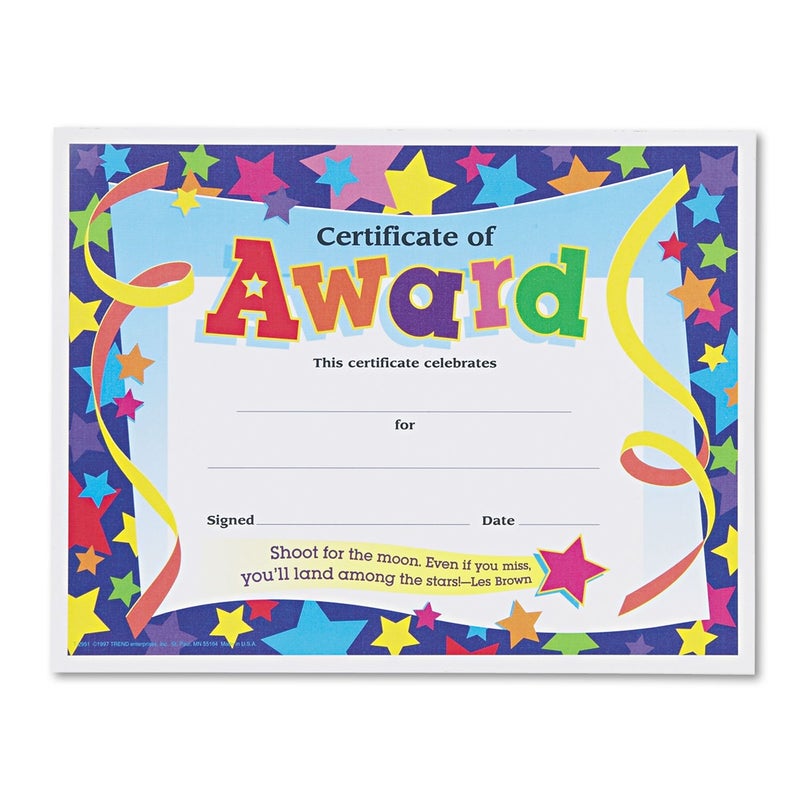 Trend Enterprises rend Enterprises Certificate of Award Colorful Classics Certificates, 8.5 x 11 Inches - 30 Piece, (T-2951) - Image 1