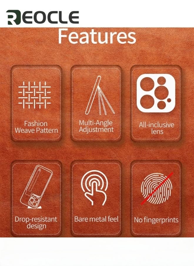 REOCLE Phone Case for iPhone 14 Pro Max Wallet Cover with Screen Protector & Zipper & Credit Card & Holder Stand Shockproof Cover - Image 3