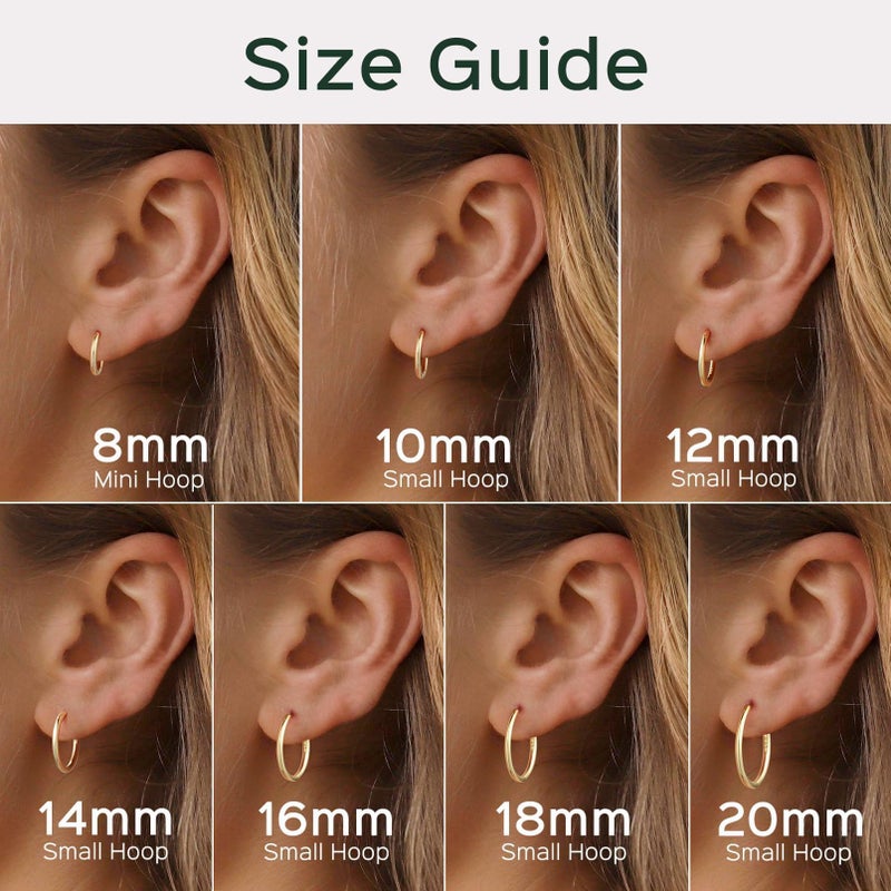 ChicSilver 14K Gold Plated Huggies Earrings for Women 14K Gold Plated 10MM Hoop Earrings for Women Small Huggie Hoop Earring - Image 3