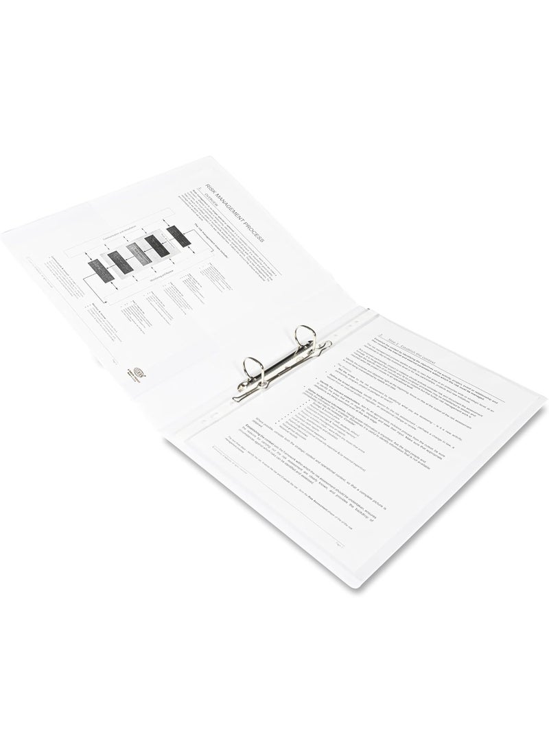 FIS Presentation Binder, A4 Size(210x297mm), 2[D]Ring Type, 25mm Ring Size, 1.50" Inches Spine with Clear PVC Pocket For Easy Insert Your Label Design, Packet of 2 Pieces, White Color-FSBD225DPB/2  - Image 5