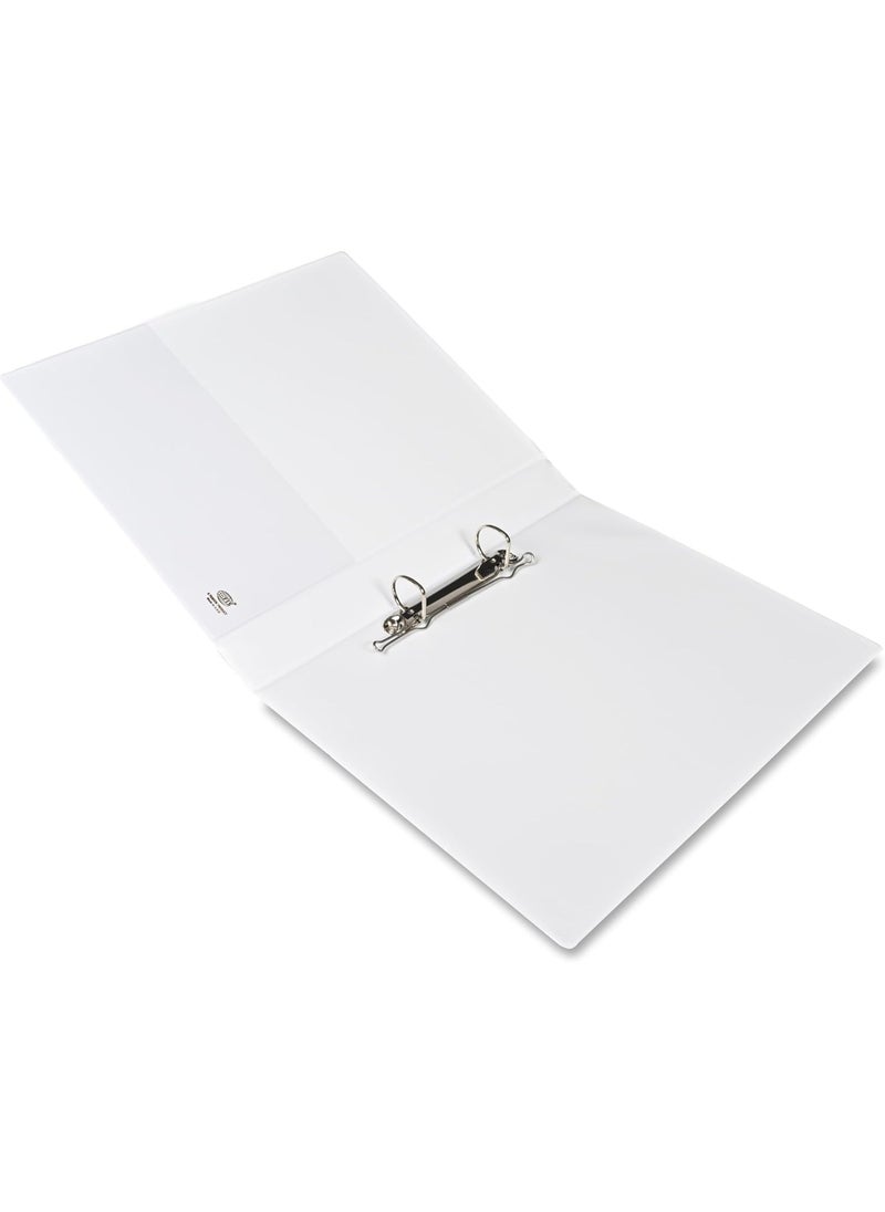 FIS Presentation Binder, A4 Size(210x297mm), 2[D]Ring Type, 25mm Ring Size, 1.50" Inches Spine with Clear PVC Pocket For Easy Insert Your Label Design, Packet of 2 Pieces, White Color-FSBD225DPB/2  - Image 4