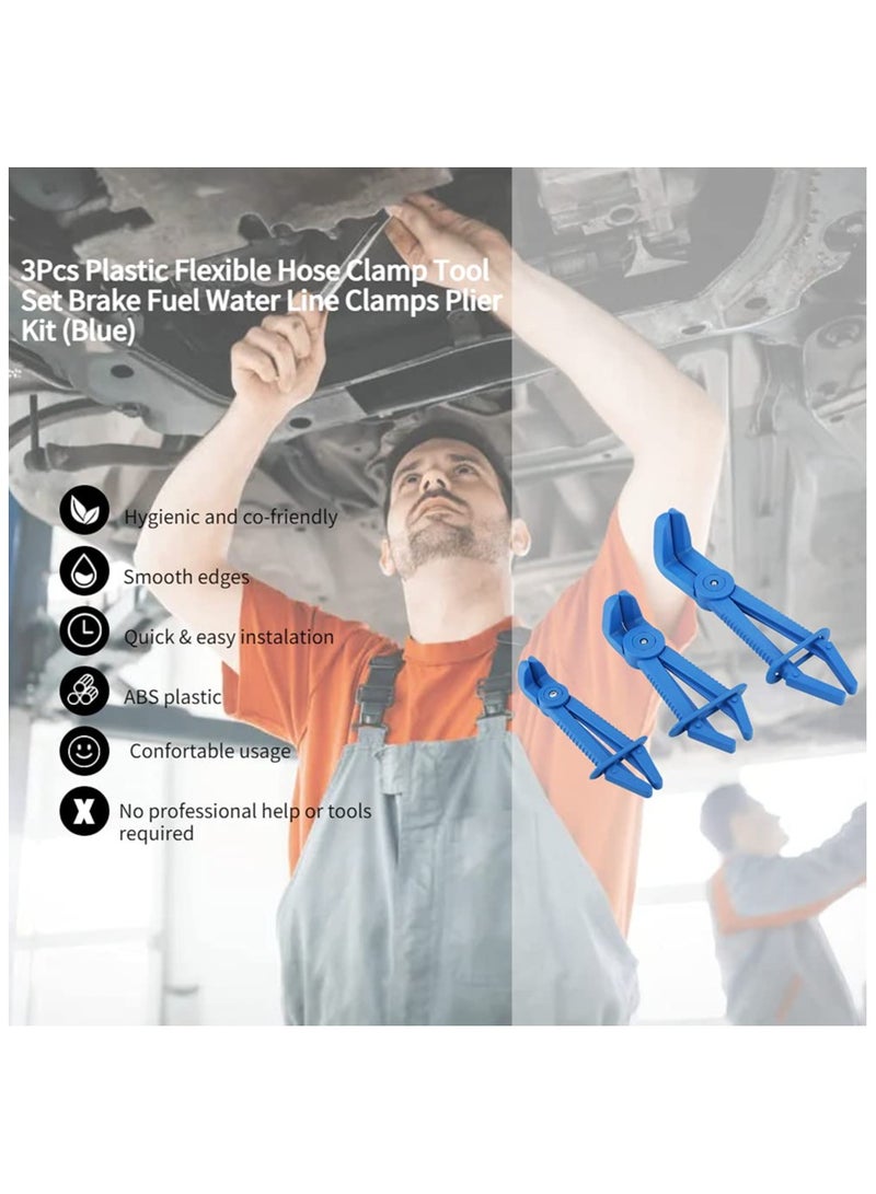 SYOSI 3 Pack Hose Pinch off Pliers Set,Plastic Fuel Line Flexible Straight Jaw Hose Clamp Pliers Kit, for Flexible Hoses, Gas Lines, Radiator, Brake,Automotive Coolant Hose Spring Clamps Tool (90 Angled) - Image 2