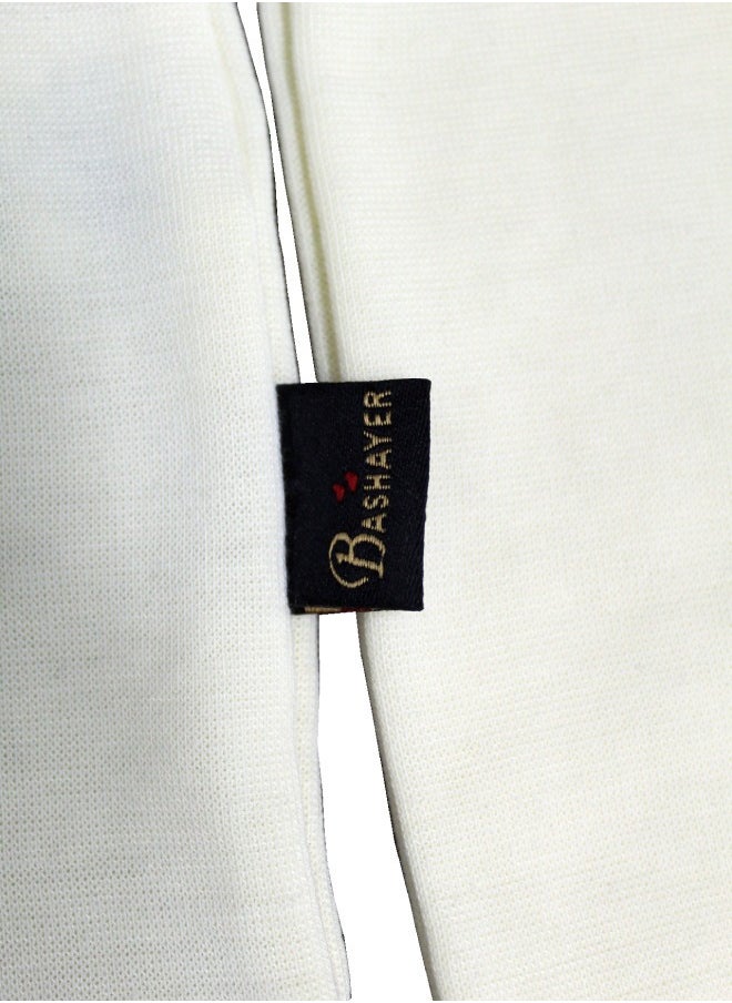 Bashayer Dark white winter pajamas with a medium collar  - Image 3