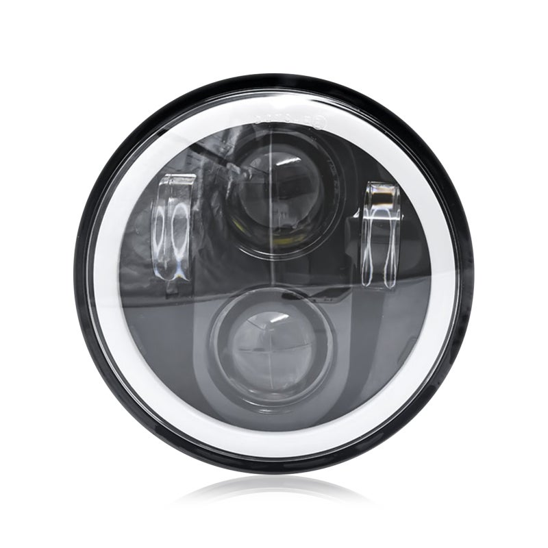 Aumotop 5-3/4'' 5.75 inch Motorcycle LED Headlight with Hi/Lo Beam DRL Turn Signal 5.75 inch Round Angle Driving Light - Image 1