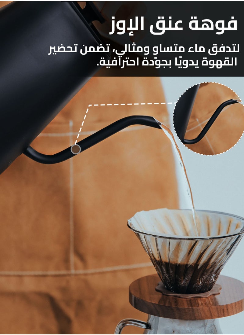 DSP Electric Kettle Tea Kettle V60 Coffee Kettle 1000Ml 1200W Power Knob Temperature Adjustment with Digital Display Temperature Automatic Insulation Stainless Steel for Home and Office  - Image 2