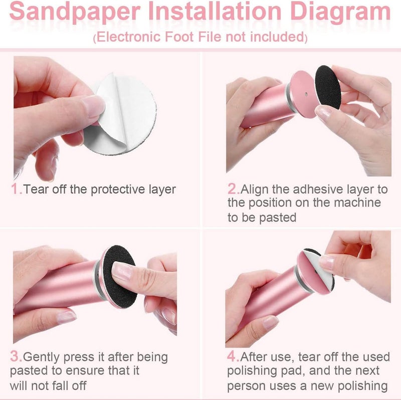 KASTWAVE 180pcs Self-adhesive Sandpaper Disk Replacement Pad Foot File Disc for Electric Foot Rasp Files Callus Cuticle Hard Dead Skin Removal Pedicure Tools (80 Grit, 100 Grit, 180 Grit) - Image 5
