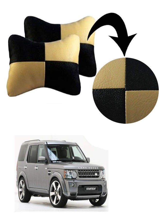 Adroitz Beige Car Cushion in Check Design Material Leatherette_1208 - Image 1