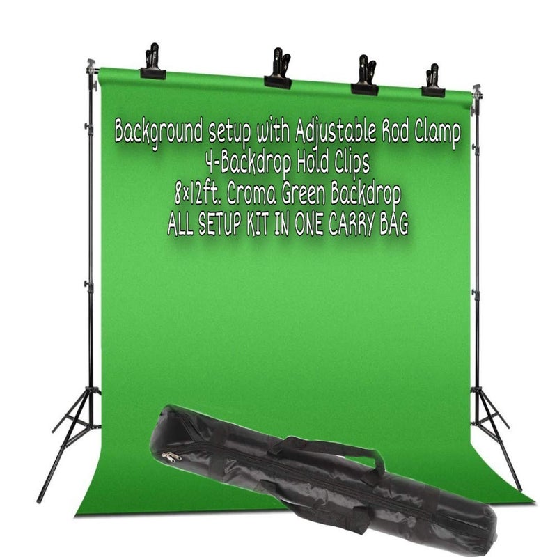 VTS Backdrop Stand Setup Photo Studio Green Backdrop Chroma Key Screen Background for Indoor-Outdoor, Commercial, YouTube Photography (9 x9ft. -2) - Image 2