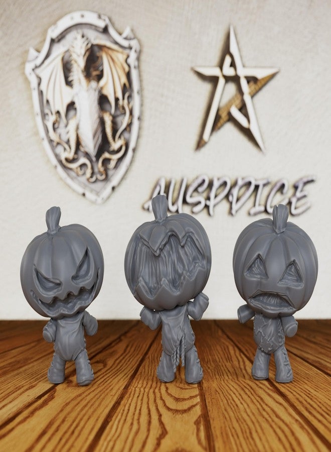 AUSPDICE 6-Piece Haunted Harvest Pumpkin Set - 28mm Scale Halloween Scenery & Monsters for DND Minis, Tabletop RPG Game Fantasy Decor, Dungeon Masters RPG Accessory, Pumpkin Puppets(AS703) - Image 5