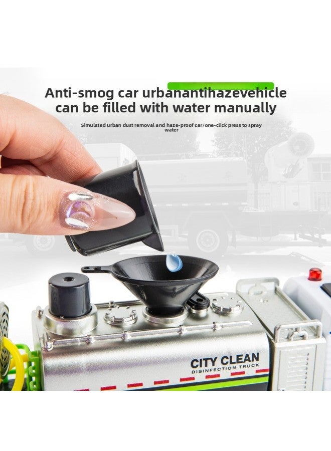 Tianying Alloy Water Spray City Dust And Haze Prevention Vehicle Model Simulation Sanitation Sprinkler Fire Fighting Engineering Vehicle Children's Toys-Color:8911B Alloy Car Model-RV