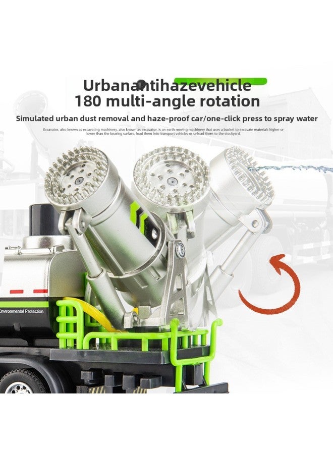 Tianying Alloy Water Spray City Dust And Haze Prevention Vehicle Model Simulation Sanitation Sprinkler Fire Fighting Engineering Vehicle Children's Toys-Color:8911B Alloy Car Model-RV