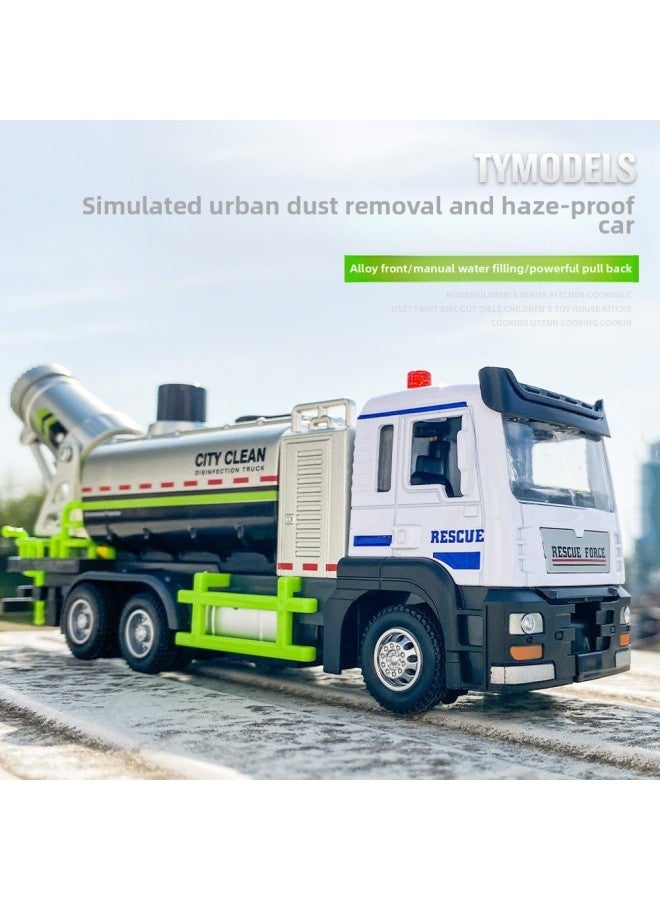 Tianying Alloy Water Spray City Dust And Haze Prevention Vehicle Model Simulation Sanitation Sprinkler Fire Fighting Engineering Vehicle Children's Toys-Color:8911B Alloy Car Model-RV