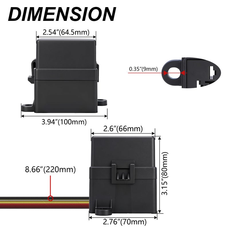 Weasch 12V 3 Way Pre-Wired Fuse Relay Box, 3 Relays and 3 ATC/ATO Blade Fuses, 4-Pin 40A Relay Block and Kit, for Cars Truck Jeep - Image 5