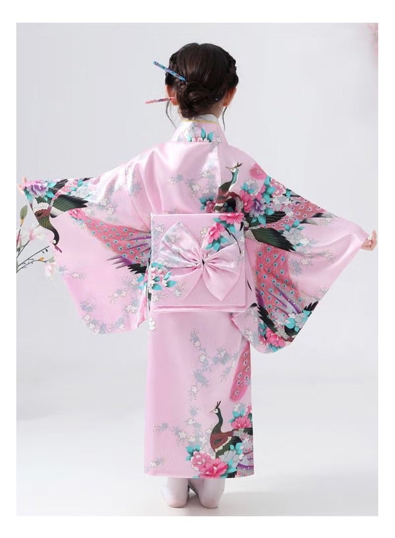 Japanese Traditional Dress Kimono Robe for Kids Girls Costume - Image 5