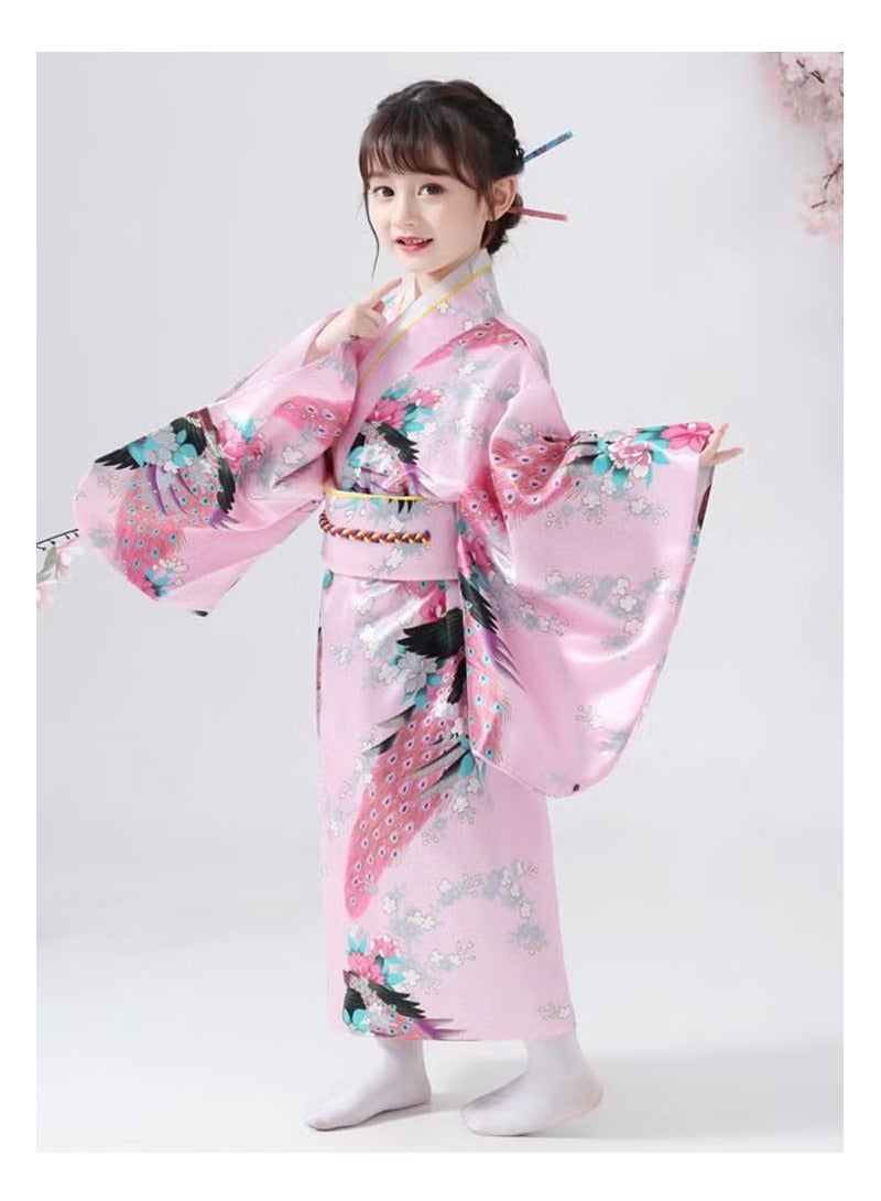 Japanese Traditional Dress Kimono Robe for Kids Girls Costume - Image 2