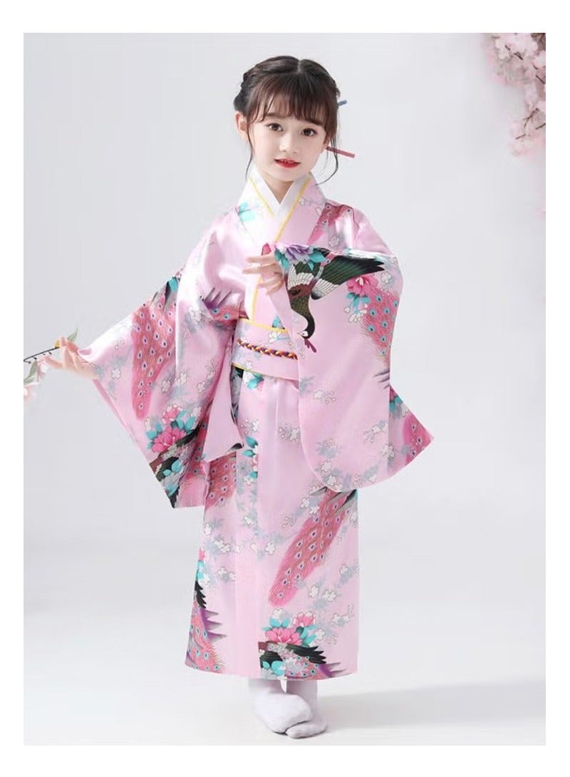 Japanese Traditional Dress Kimono Robe for Kids Girls Costume - Image 4