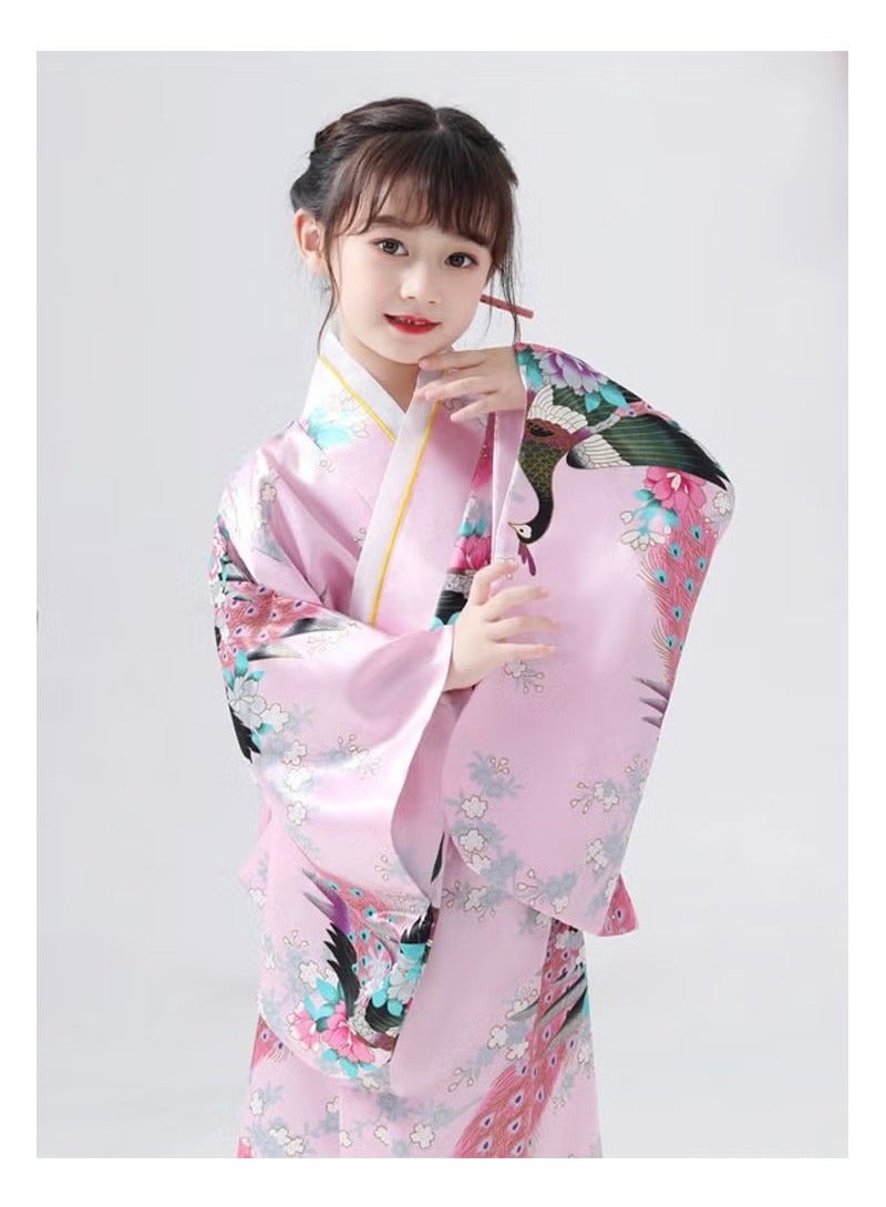 Japanese Traditional Dress Kimono Robe for Kids Girls Costume - Image 3