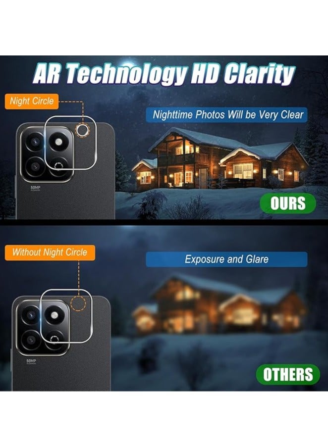 【2+2 Pack】 Fegishilly Screen Protector Compatible with Honor X7c/200 Smart, High Definition 9H Hardness Anti-drop Anti-scratch Tempered Glass + Camera Lens Protector - Image 5