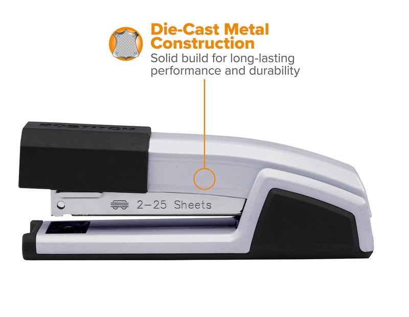 Bostitch Office Epic All Metal 3 in 1 Stapler, 25 Sheet Capacity, with Integrated Remover & Staple Storage, Silver (B777R-SLV) - Image 5