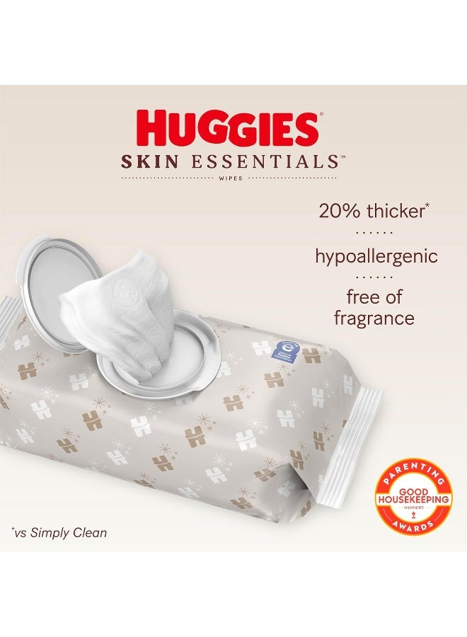Huggies Skin Essentials Baby Wipes, Hypoallergenic, 99% Water, 6 Flip Top Packs (336 Wipes Total) - Image 2