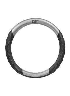 Durable UV Protection Hex-Carbon Japanese Grip Steering Wheel Cover Grey and Black 14.5-15.5 Inch CASW-7812-GR