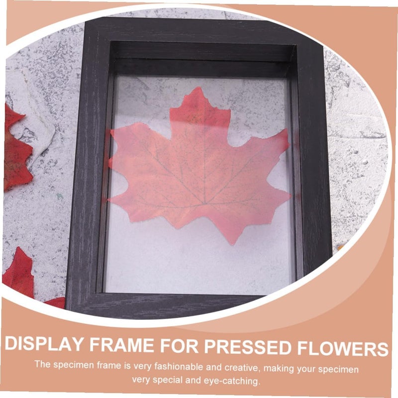 GALPADA Pressed Flower Specimen Frame 6 Inch Double-sided Glass Photo Display Frame Set of 2 Black for Creative Home Decor and Tabletop Artwork - Image 3