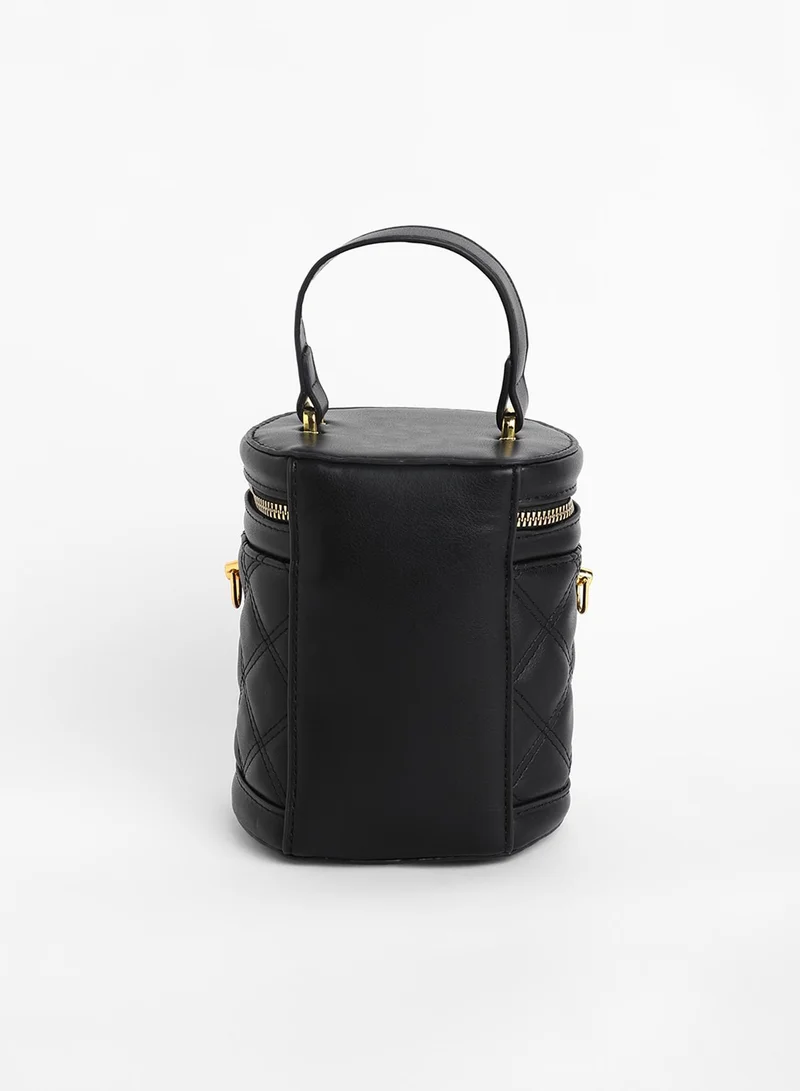 Haute Sauce The Quilted Bucket Bag - Midnight Black