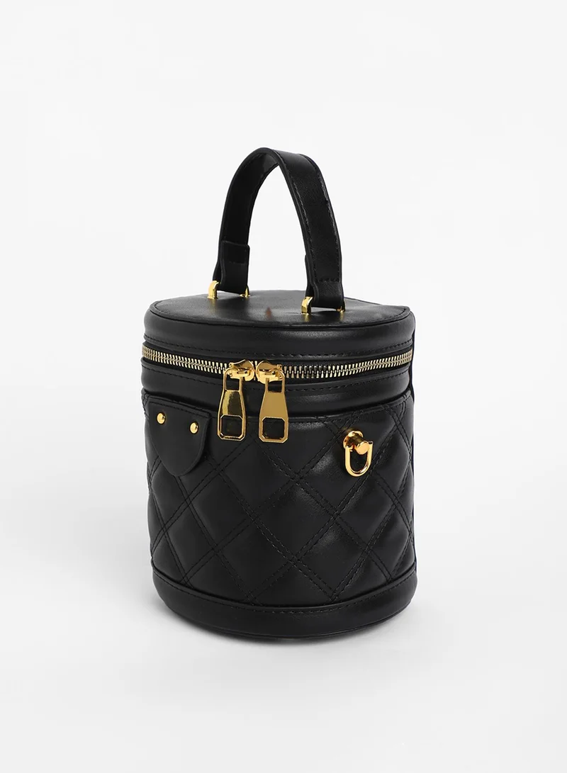 Haute Sauce The Quilted Bucket Bag - Midnight Black