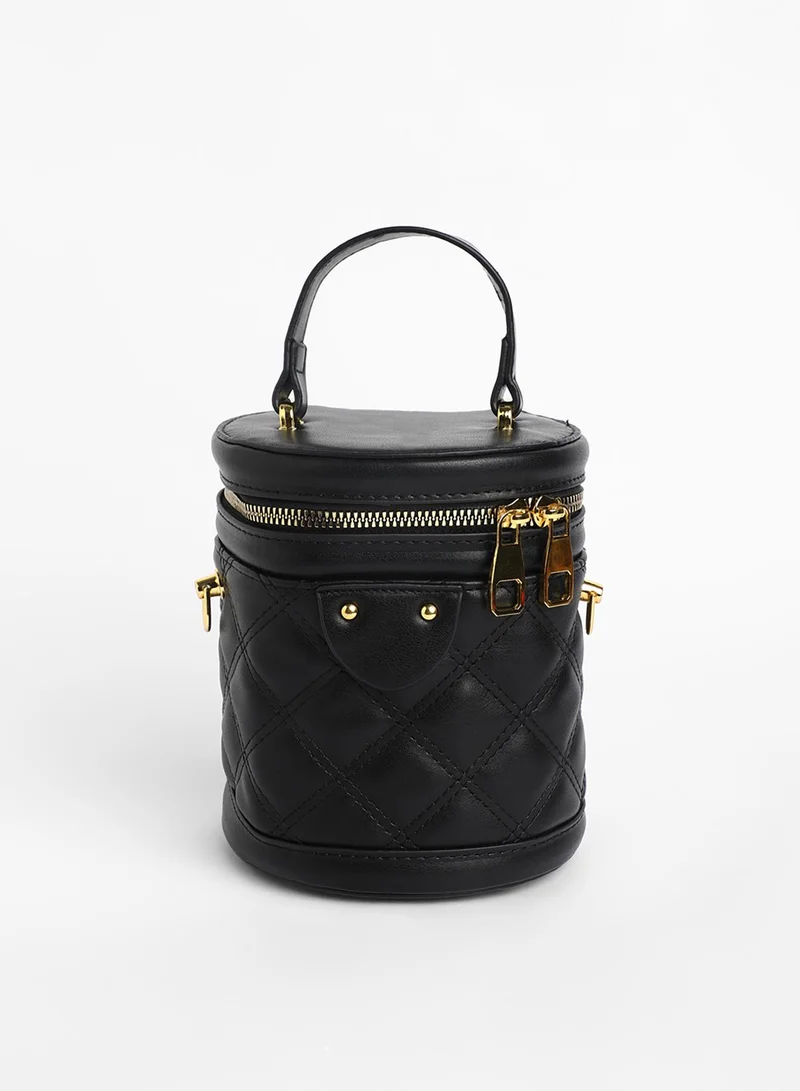 Haute Sauce The Quilted Bucket Bag - Midnight Black
