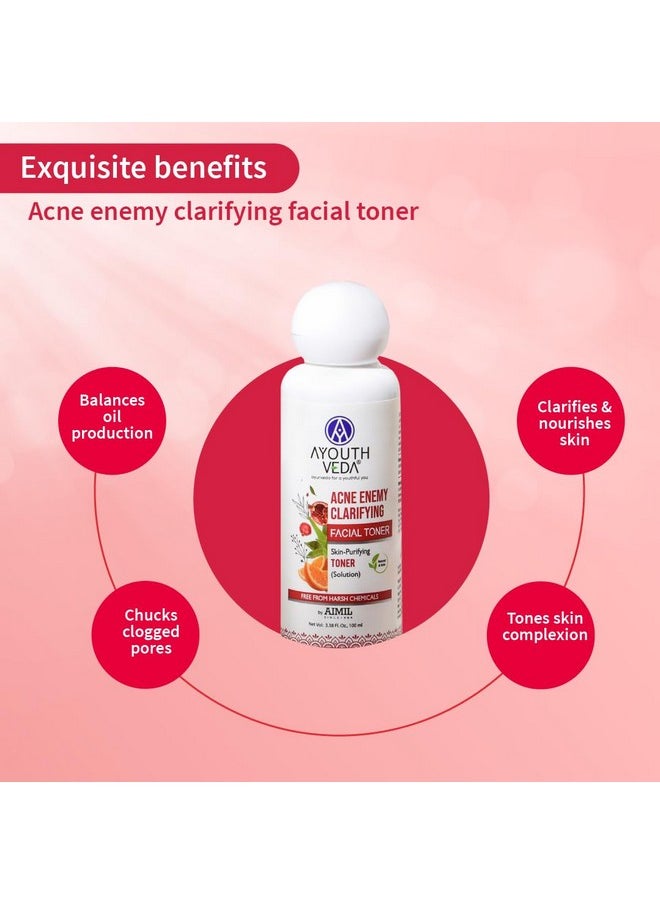 AYOUTHVEDA Anti-Acne Face Care Kit Maintain Oil Moisture, Skin Purifying | Acne Enemy Face Wash Gel 100Ml | Acne Enemy Clarifying Facial Toner 100Ml | Oil Control Mattifying Moisturizer Cream 60G  - Image 4