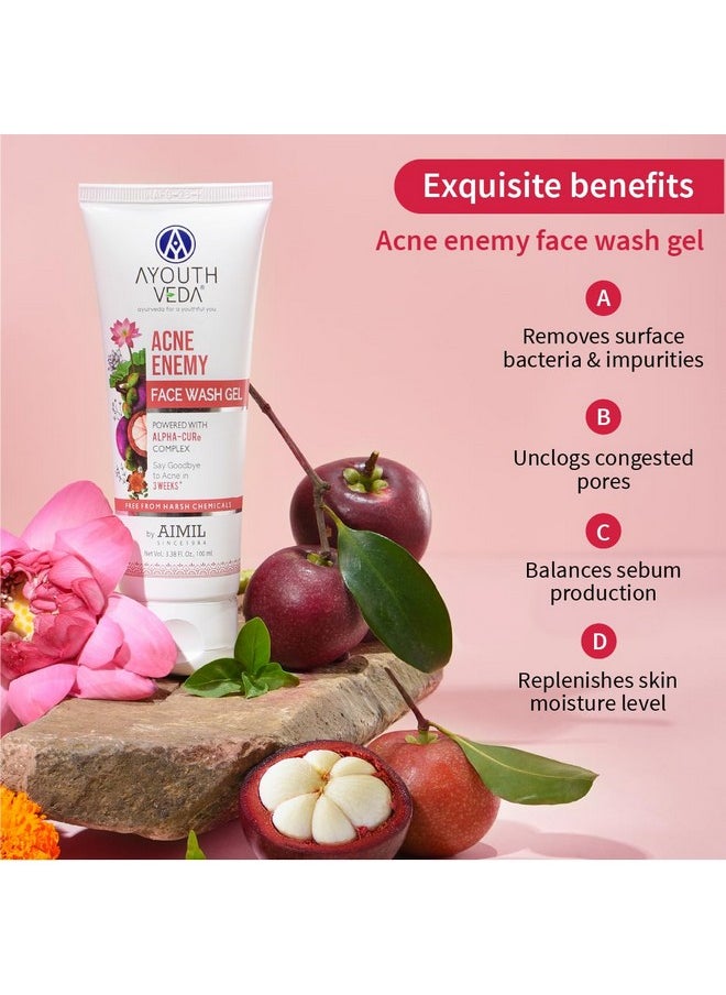 AYOUTHVEDA Anti-Acne Face Care Kit Maintain Oil Moisture, Skin Purifying | Acne Enemy Face Wash Gel 100Ml | Acne Enemy Clarifying Facial Toner 100Ml | Oil Control Mattifying Moisturizer Cream 60G  - Image 3